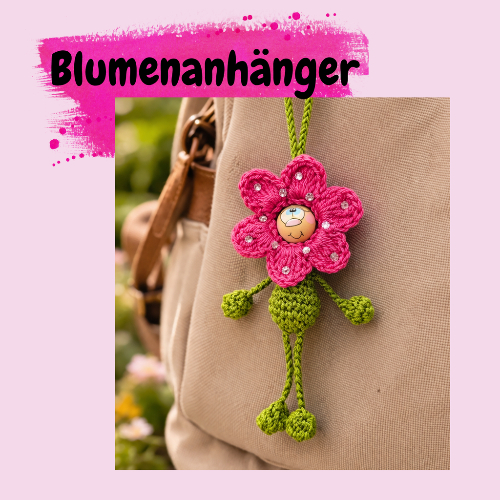 Häkelanleitung Blumenanhänger