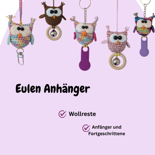 Häkelanleitung Eulen Anhänger