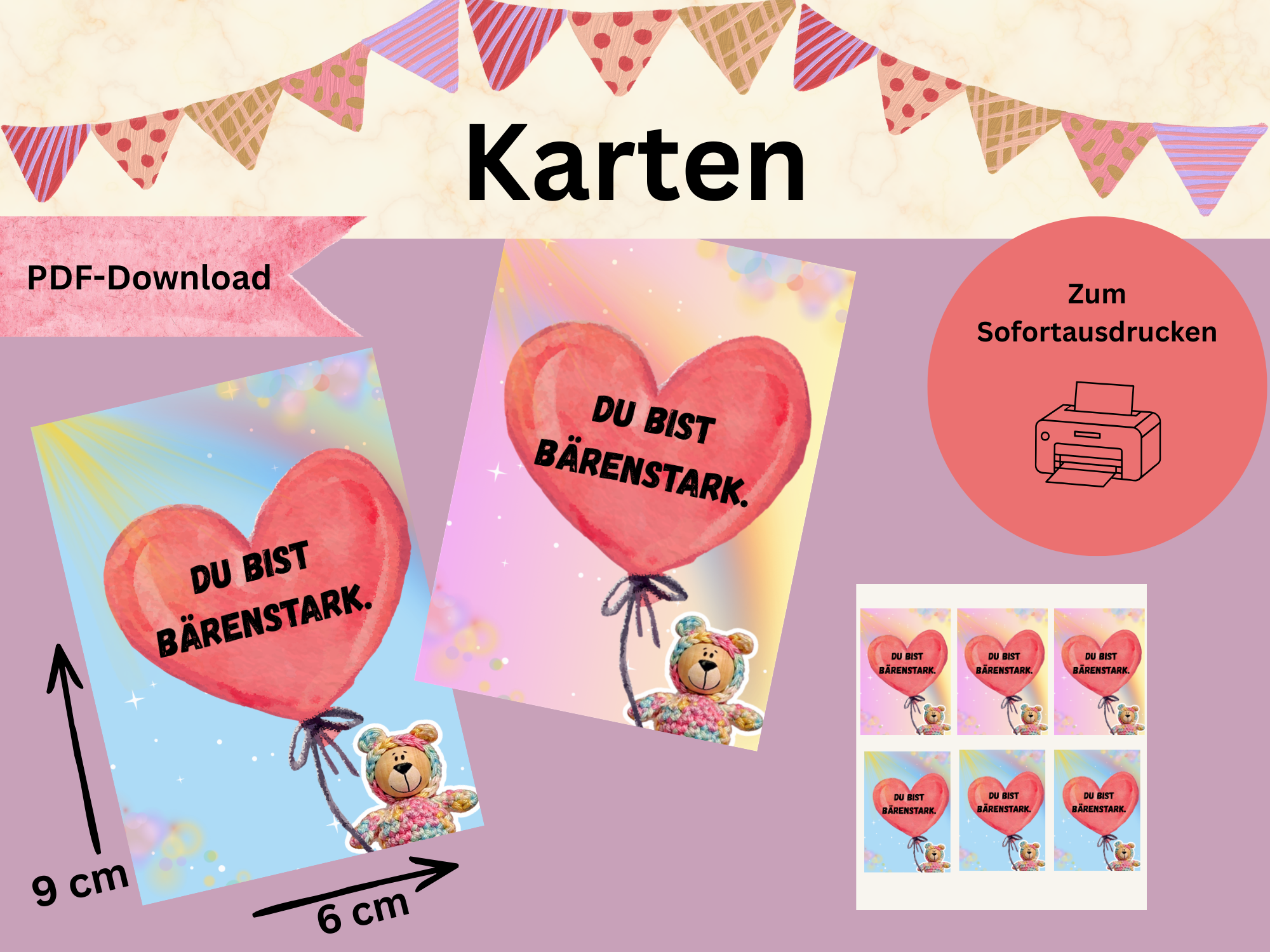 Karten Ausdruckdatei Bärenstark