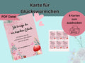 Karte zum Sofortausdrucken Glückswürmchen