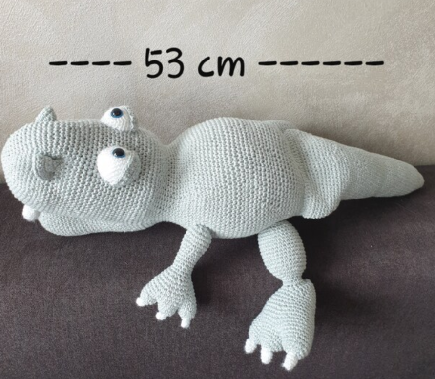 Häkelanleitung Handpuppe Dino