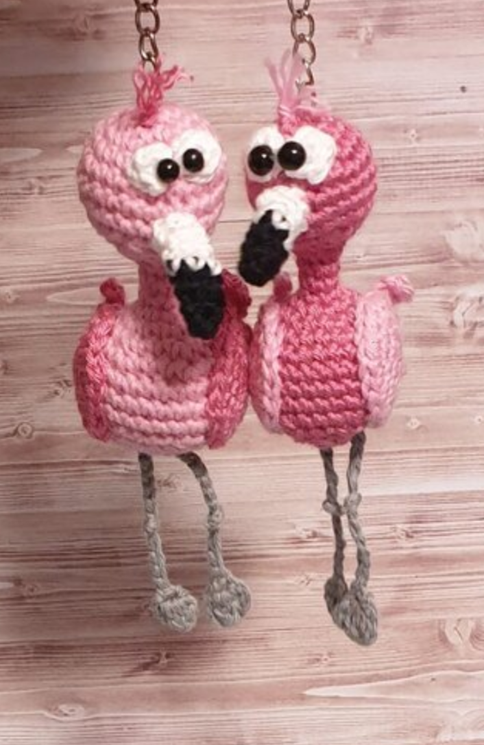 Häkelanleitung Flamingo Schlüsselanhänger