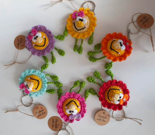 Häkelanleitung Blümchen Anhänger