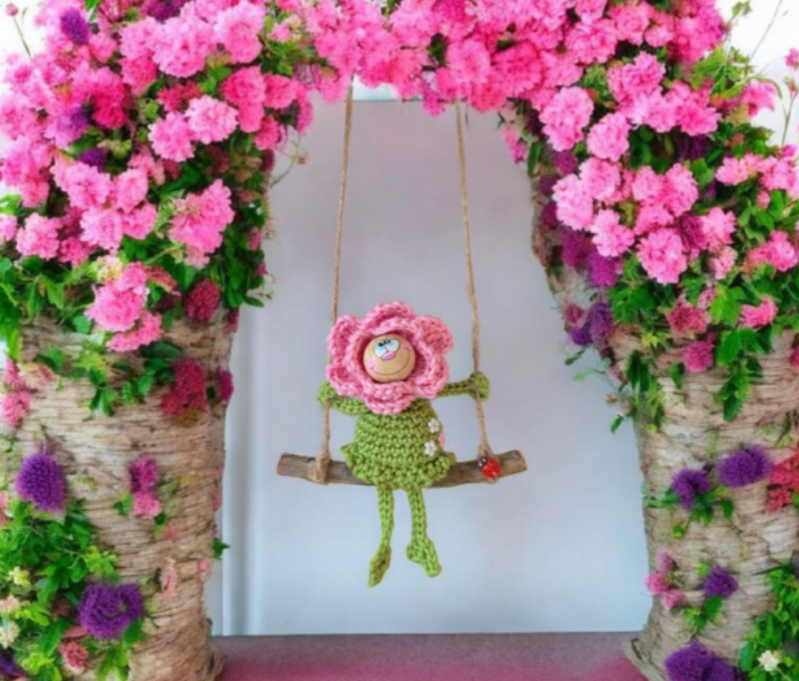 Häkelanleitung Blumenkantenhocker