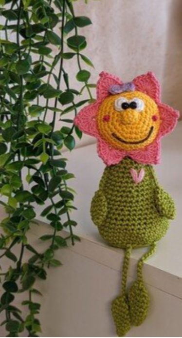 Häkelanleitung Blumen Kantenhocker