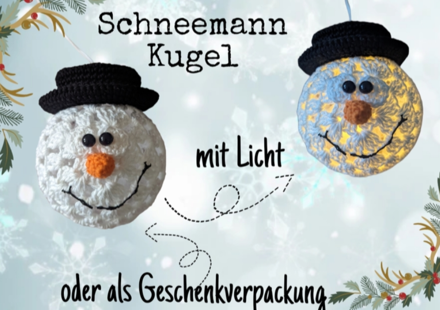 Häkelanleitung Schneemannkugel