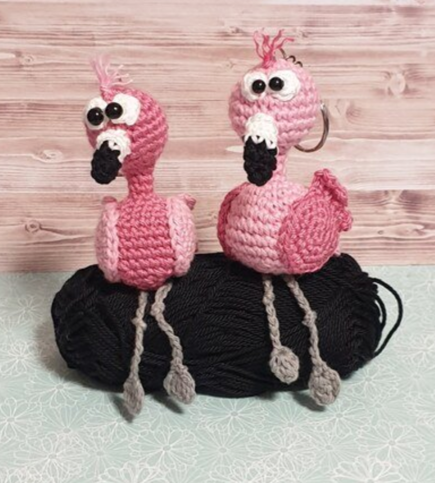 Häkelanleitung Flamingo Schlüsselanhänger