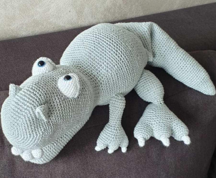 Häkelanleitung Handpuppe Dino