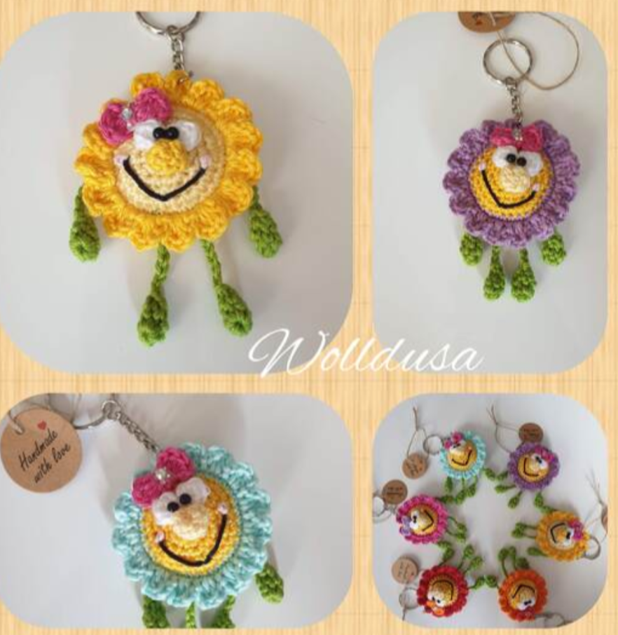 Häkelanleitung Blümchen Anhänger
