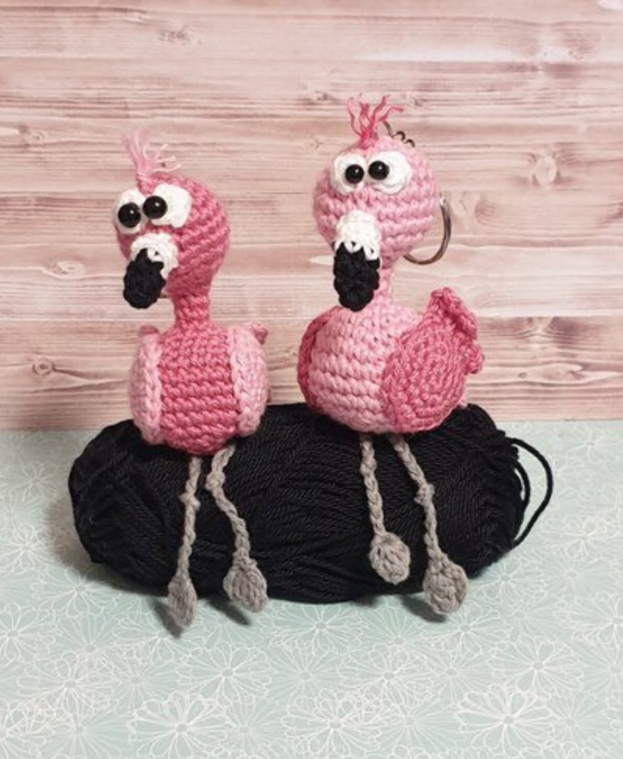 Häkelanleitung Flamingo Schlüsselanhänger