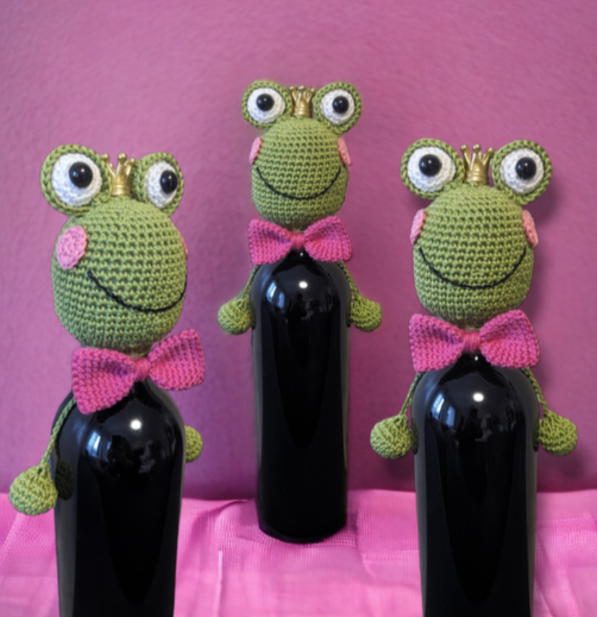 Häkelanleitung Flaschen Frosch