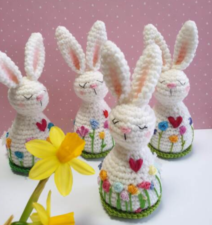 Häkelanleitung kleine Osterhasen