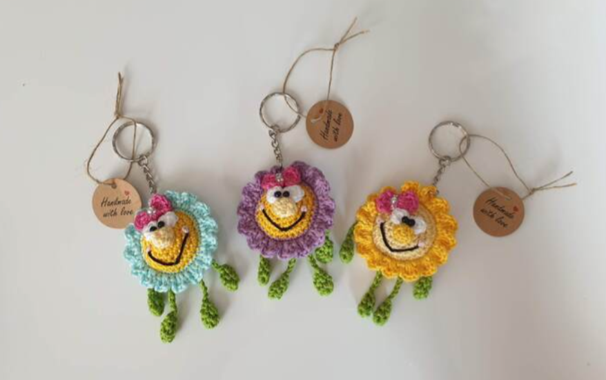 Häkelanleitung Blümchen Anhänger