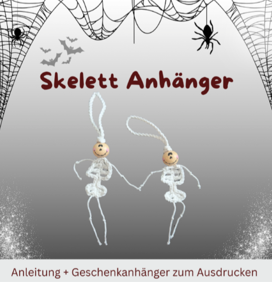 Häkelanleitung Skelett Anhänger