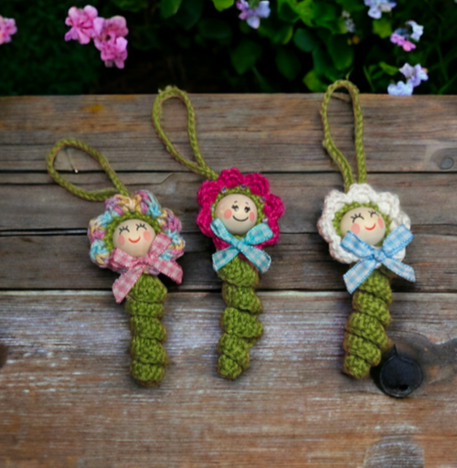 Häkelanleitung Blumenwürmchen