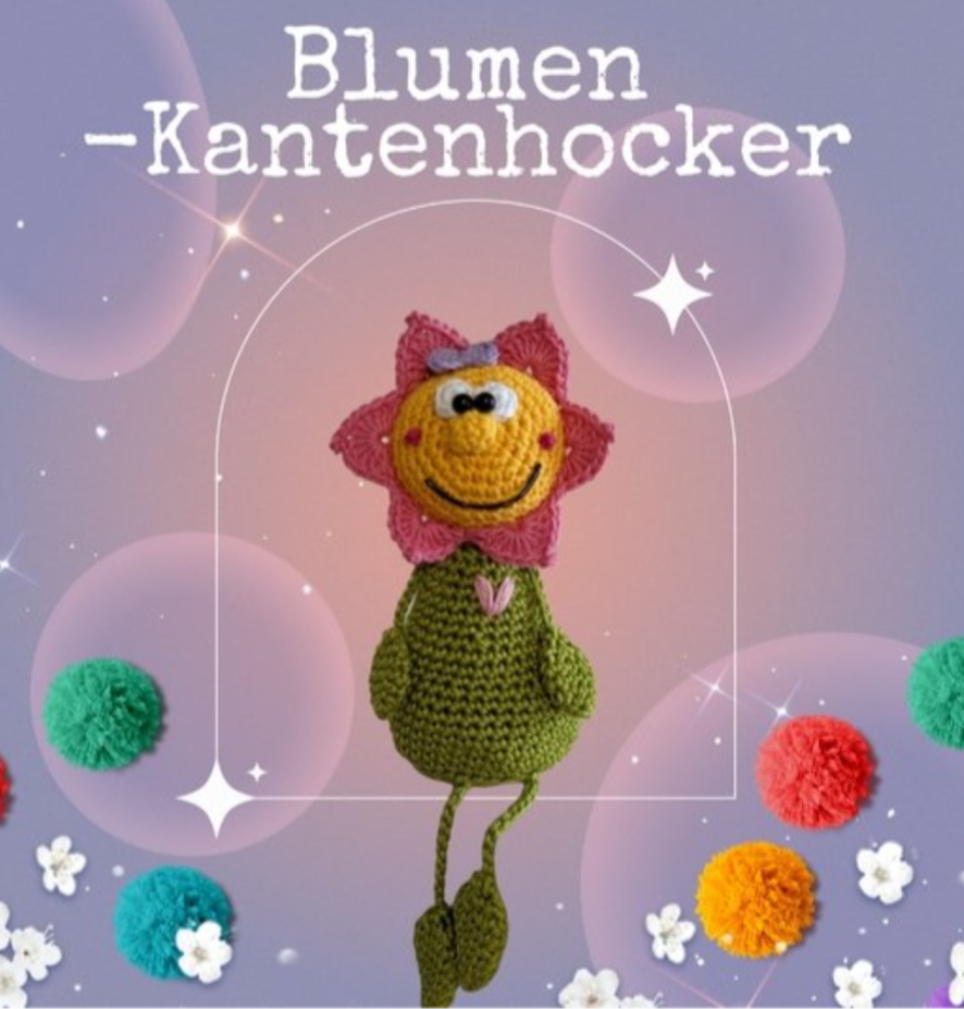 Häkelanleitung Blumen Kantenhocker