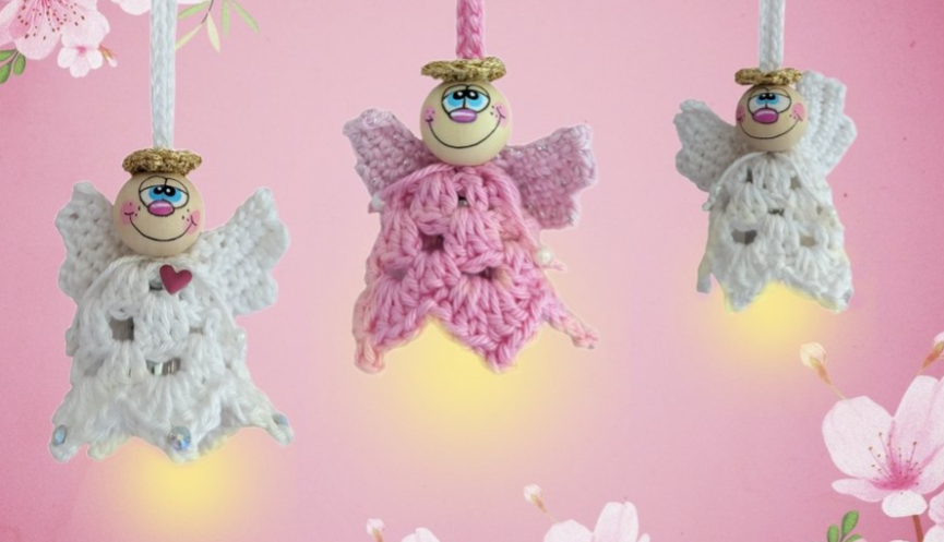 Häkelanleitung Schutzengel mit Licht oder Glocke