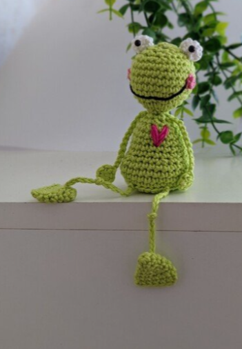 Häkelanleitung Frosch Kantenhocker