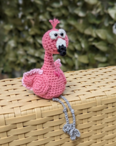 Häkelanleitung Flamingo Kantenhocker