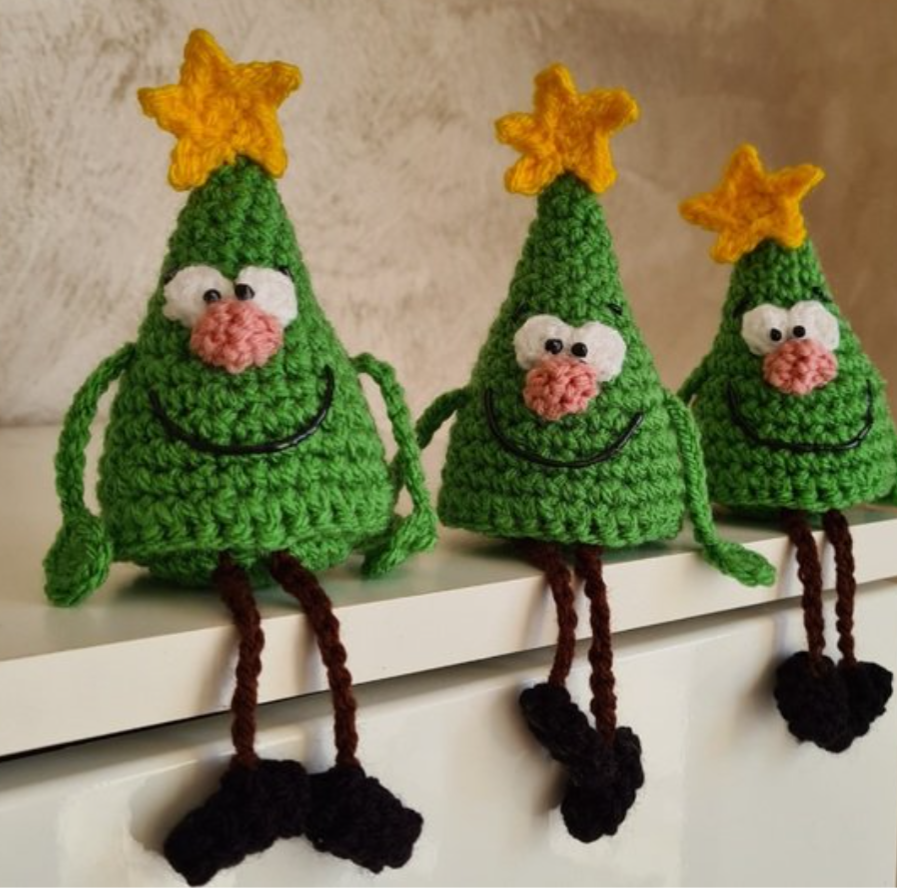 Häkelanleitung Tannenbaum Kantenhocker