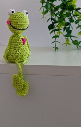Häkelanleitung Frosch Kantenhocker