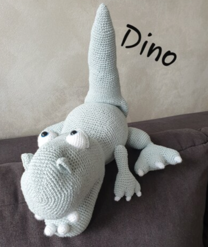 Häkelanleitung Handpuppe Dino
