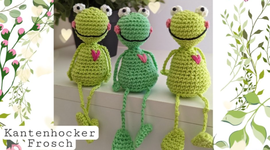 Häkelanleitung Frosch Kantenhocker